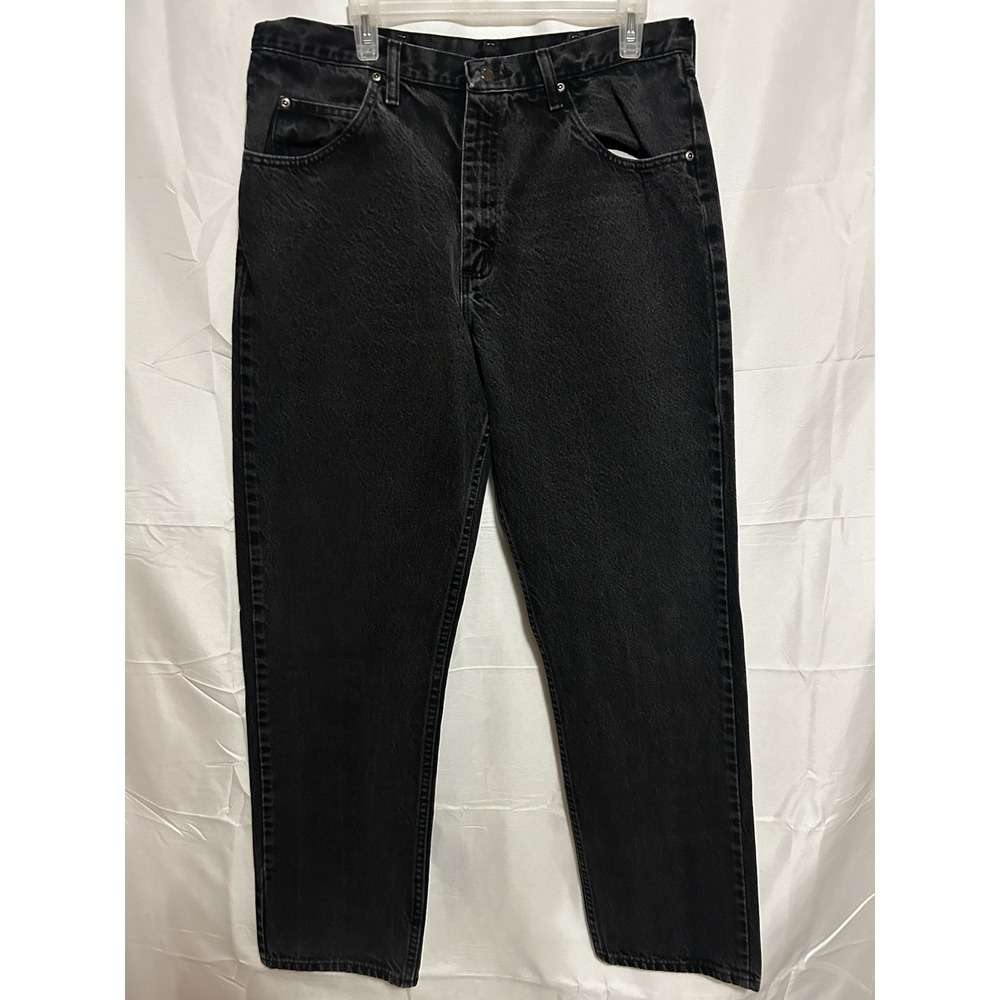 Wrangler Mens 36x34 Black Relaxed Fit Straight Leg Jeans Y2K Denim